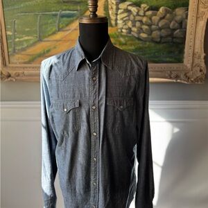 Men's Denim Button-Up Shirt